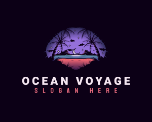 Night Ocean Beach logo design