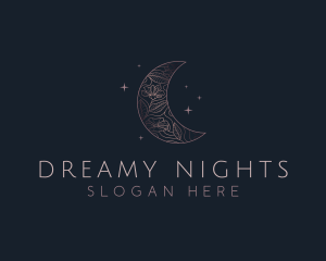 Moon Night Floral logo design