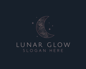 Moon Night Floral logo design