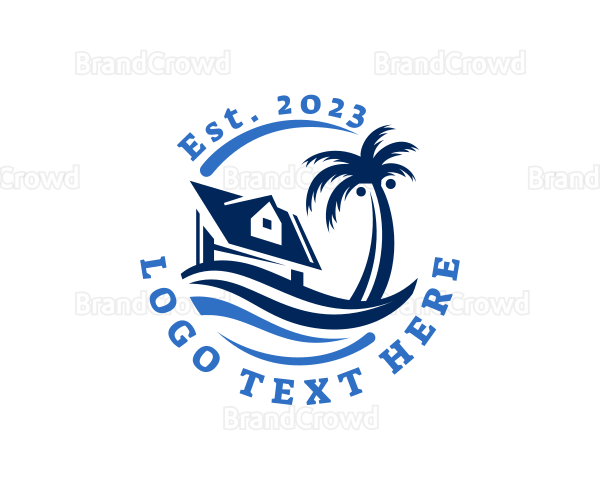 Tropical Palm Tree House Logo