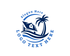 Tropical Palm Tree House Logo