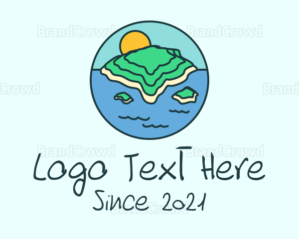 Tropical Beach Island Logo