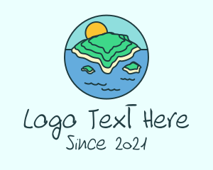 Vacation - Tropical Beach Island logo design
