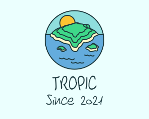 Tropical Beach Island logo design