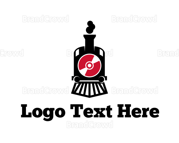 Disc Train Locomotive Logo