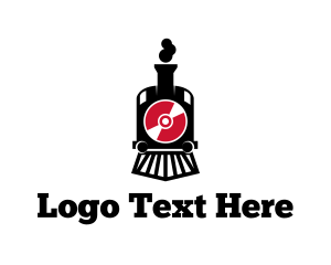 Tram - Disc Train Locomotive logo design