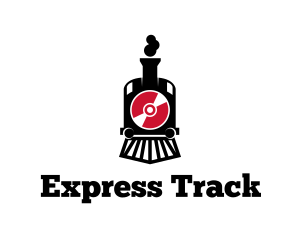 Train - Disc Train Locomotive logo design