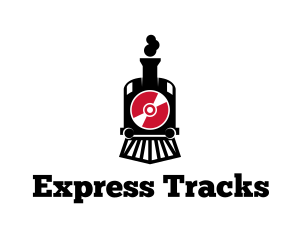 Disc Train Locomotive logo design