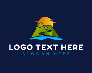 Tourism - Paper Airplane Mountain Travel logo design