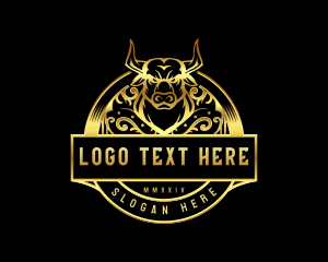 Premium - Luxury Butcher Bull logo design