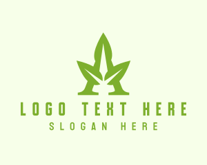 Lettermark A - Green Triple Leaf A logo design