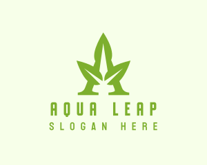 Green Triple Leaf A logo design