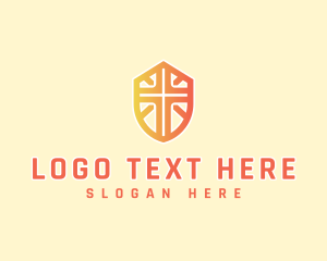 Cross - Religious Cross Shield logo design