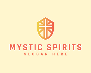 Religious Cross Shield logo design