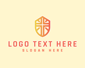 Religious Cross Shield Logo