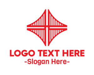 Pattern - Red Bridge Structure logo design