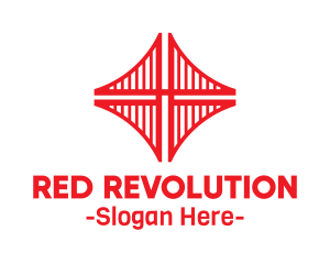 Red Bridge Structure logo design