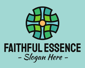 Faith - Cross Mosaic Pattern logo design