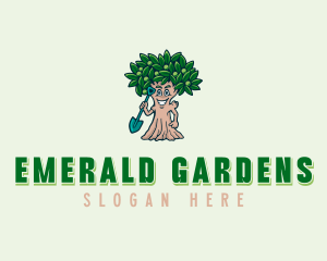 Tree Shovel Planting logo design