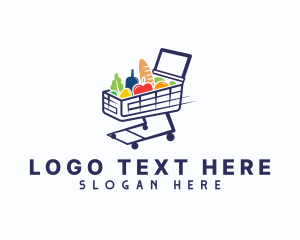 Supermarket - Grocery Mart Cart logo design