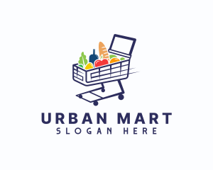 Grocery Mart Cart logo design