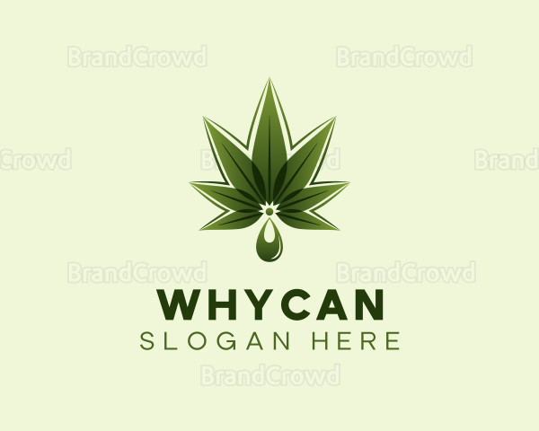 Marijuana Leaf Droplet Logo