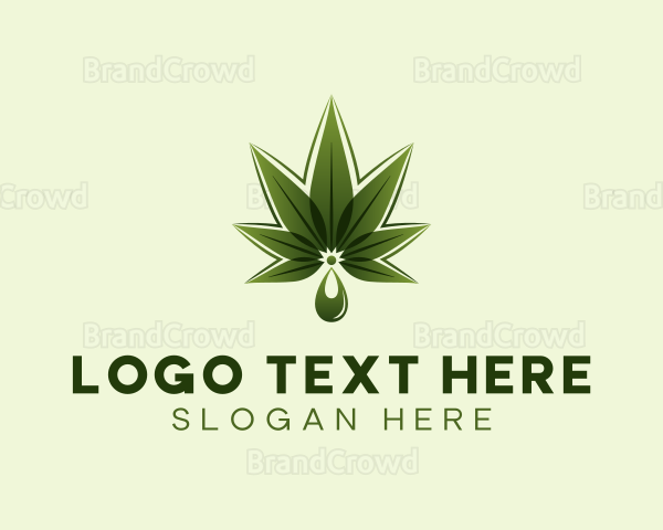 Marijuana Leaf Droplet Logo