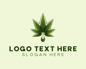 Hemp - Marijuana Leaf Droplet logo design