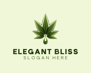 Marijuana Leaf Droplet Logo