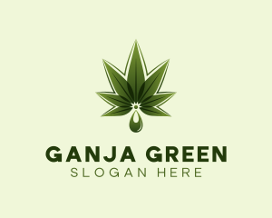 Marijuana Leaf Droplet logo design