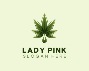 Nature - Marijuana Leaf Droplet logo design