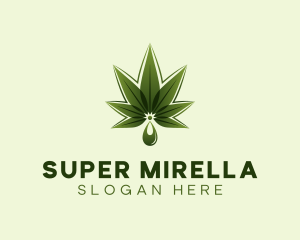 Natural - Marijuana Leaf Droplet logo design