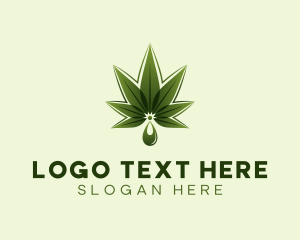 Marijuana Leaf Droplet Logo