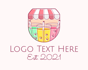 Juice Store - Cool Drinks Line Art logo design