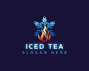 Snowflake Fire Ice logo design