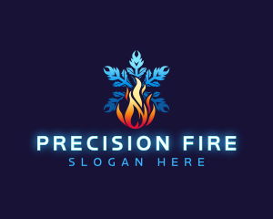 Snowflake Fire Ice logo design