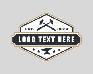 Industrial - Blacksmith Hammer Anvil logo design