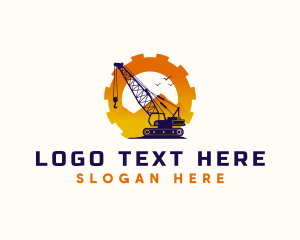 Cog - Crane Construction Builder logo design