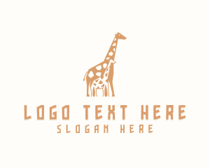 Baby Giraffe Animal Logo