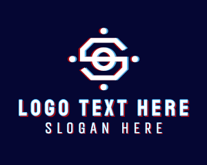 Futuristic - Glitch Technology Letter S logo design