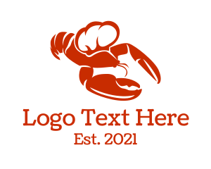 Minimalist - Red Chef Lobster logo design