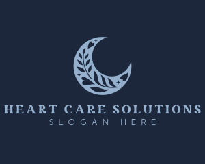 Floral Heart Moon logo design