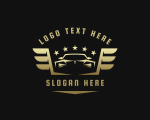 Gradient - Golden Car Wings logo design