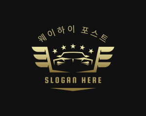 Golden Car Wings logo design