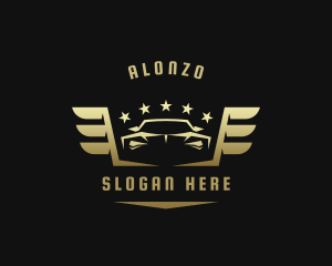 Golden Car Wings logo design