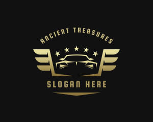 Golden Car Wings logo design