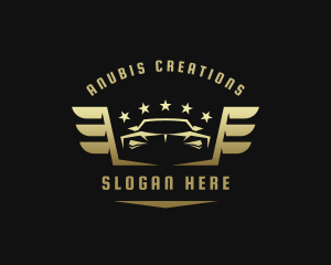 Golden Car Wings logo design