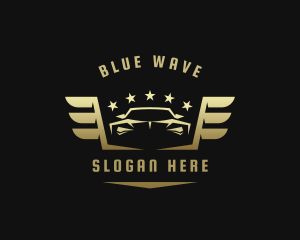 Golden Car Wings logo design