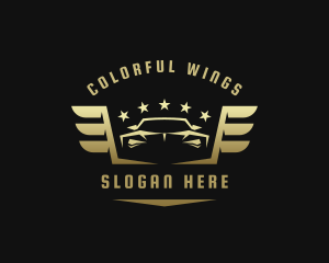 Golden Car Wings logo design