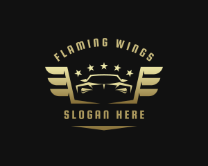 Wings - Golden Car Wings logo design